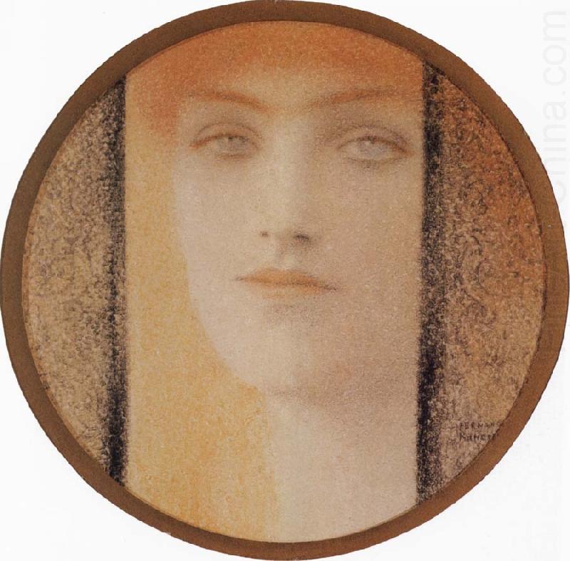 Mask With a black curtain, Fernand Khnopff